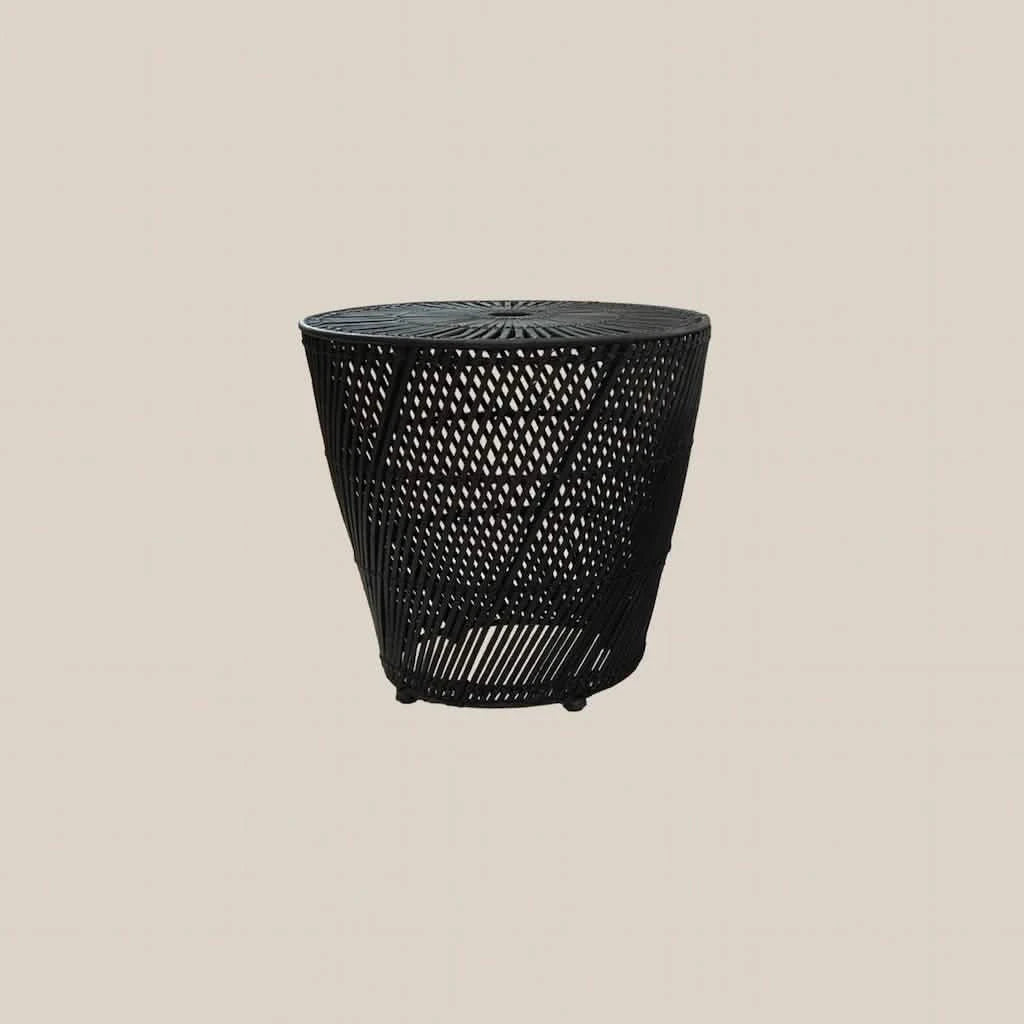 Miguel Rattan Side Table Black - Home and Soul