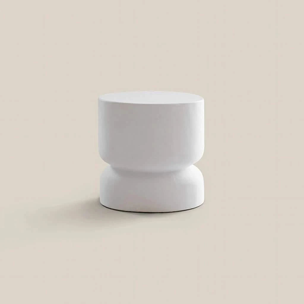 Haggue Concrete Side Table White - Home and Soul