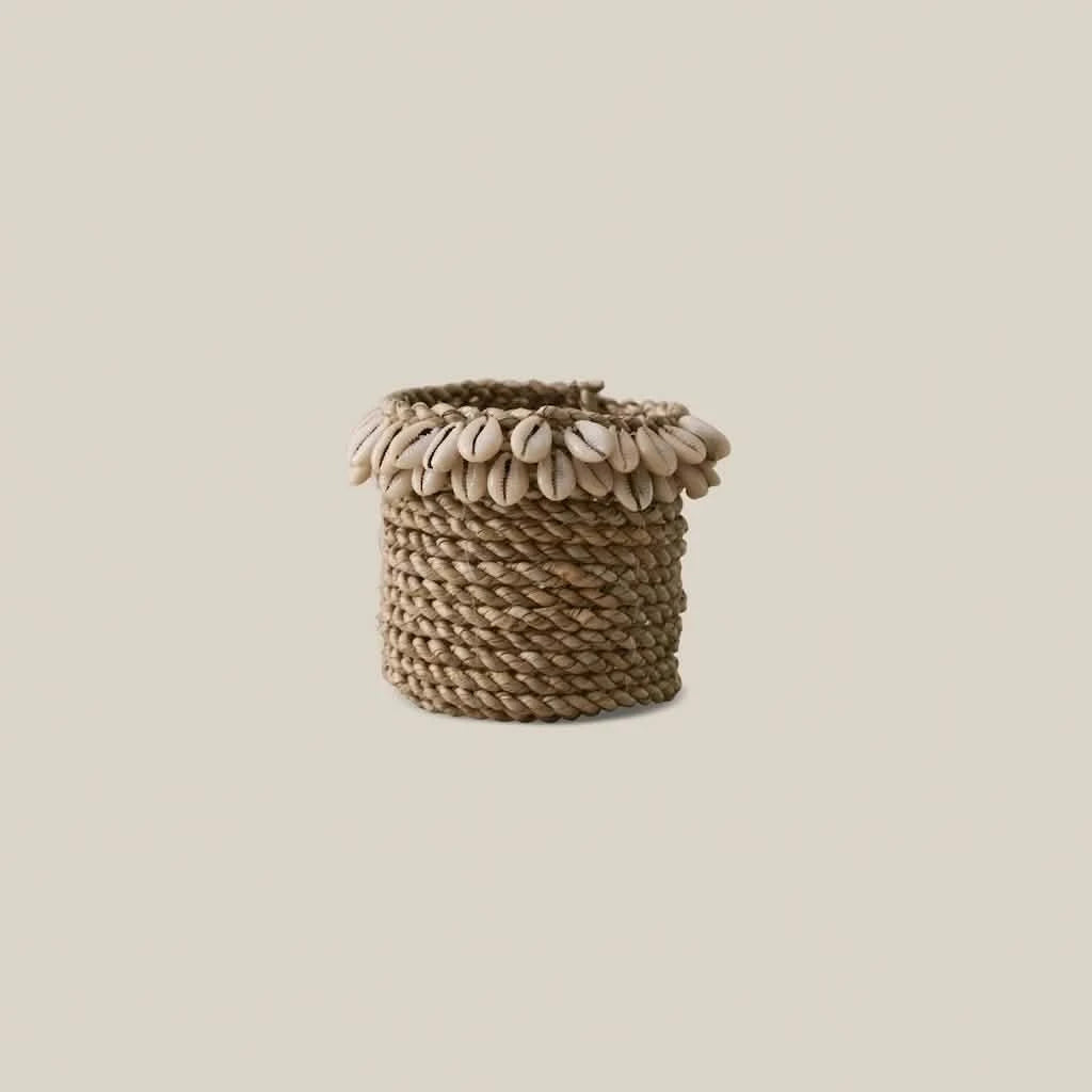 Small Basket with Shell - Home and Soul